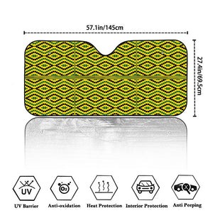 Kente African Pattern Print Car Windshield Sun Shade