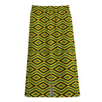 Kente African Pattern Print Cotton Front Slit Maxi Skirt