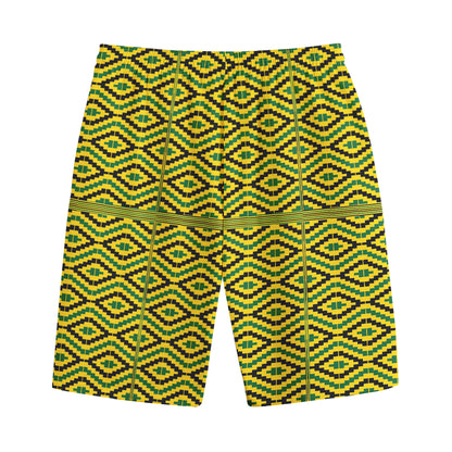 Kente African Pattern Print Cotton Shorts