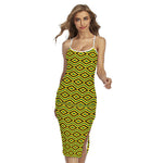 Kente African Pattern Print Cross Back Cami Dress