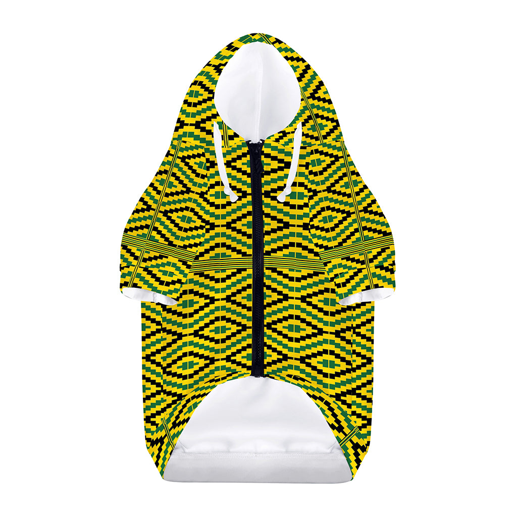 Kente African Pattern Print Dog Zip Up Hoodie