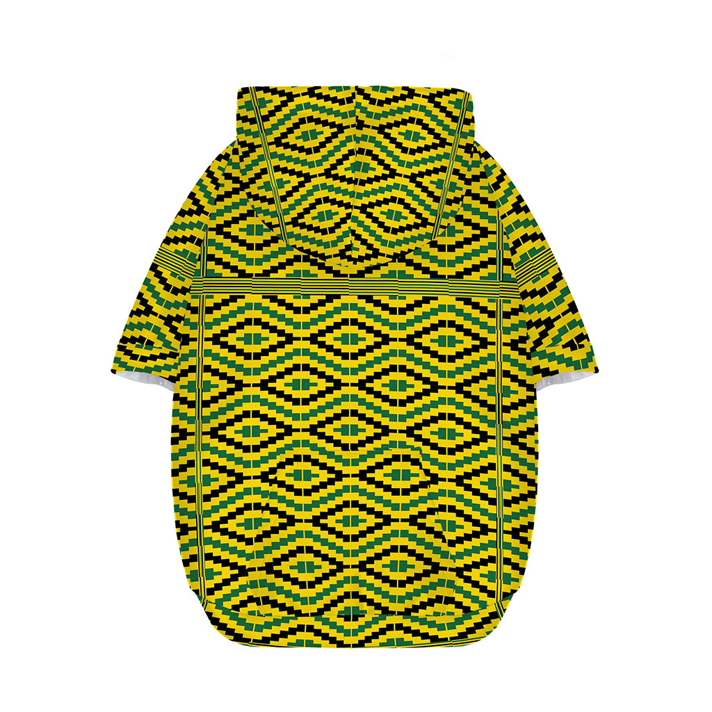 Kente African Pattern Print Dog Zip Up Hoodie