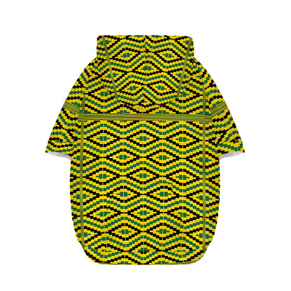 Kente African Pattern Print Dog Zip Up Hoodie