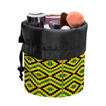 Kente African Pattern Print Drawstring Makeup Bag