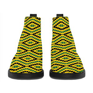 Kente African Pattern Print Flat Ankle Boots