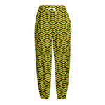 Kente African Pattern Print Fleece Lined Knit Pants