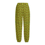 Kente African Pattern Print Fleece Lined Knit Pants