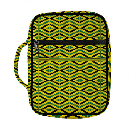Kente African Pattern Print Front Pocket Bible Bag