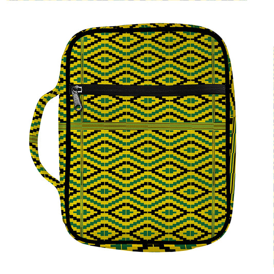 Kente African Pattern Print Front Pocket Bible Bag