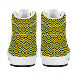 Kente African Pattern Print High Top Leather Sneakers