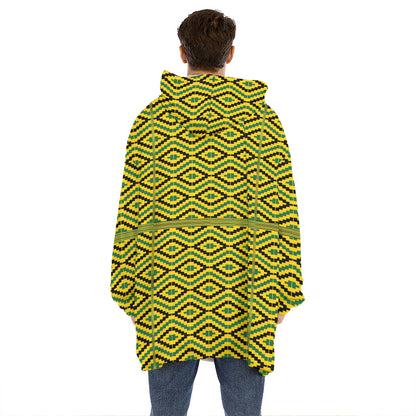 Kente African Pattern Print Hoodie Blanket