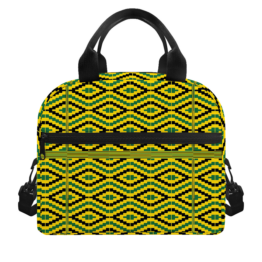 Kente African Pattern Print Insulated Lunch Bag