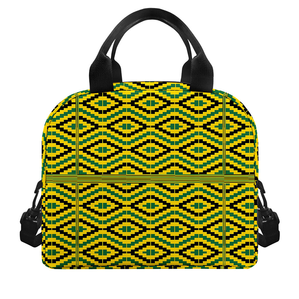 Kente African Pattern Print Insulated Lunch Bag