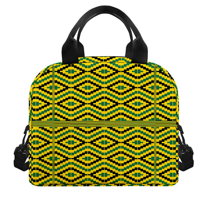 Kente African Pattern Print Insulated Lunch Bag