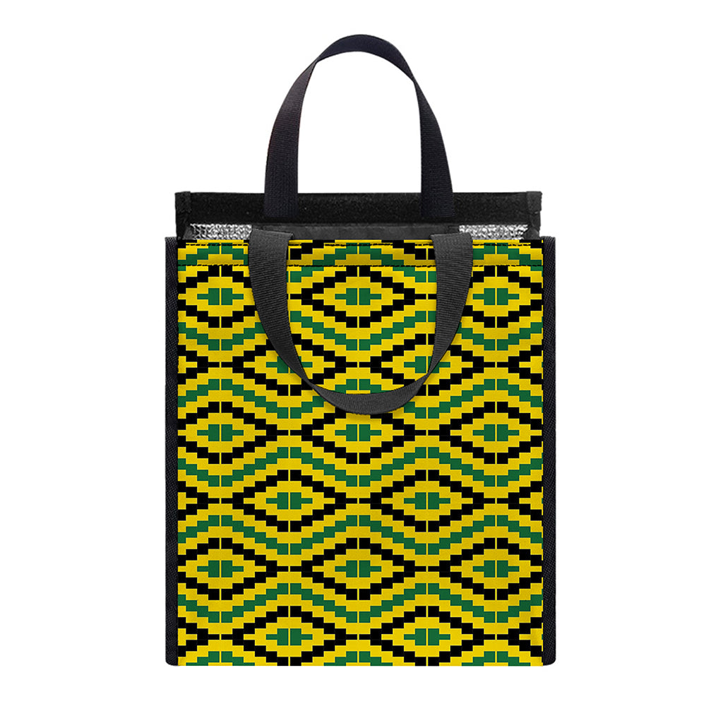 Kente African Pattern Print Insulated Lunch Tote