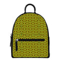 Kente African Pattern Print Leather Backpack