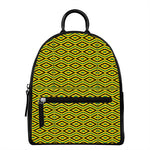 Kente African Pattern Print Leather Backpack