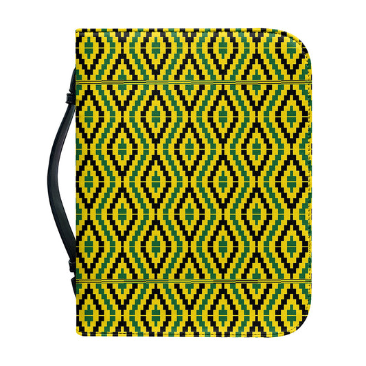 Kente African Pattern Print Leather Bible Cover