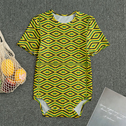 Kente African Pattern Print Men's Bodysuit