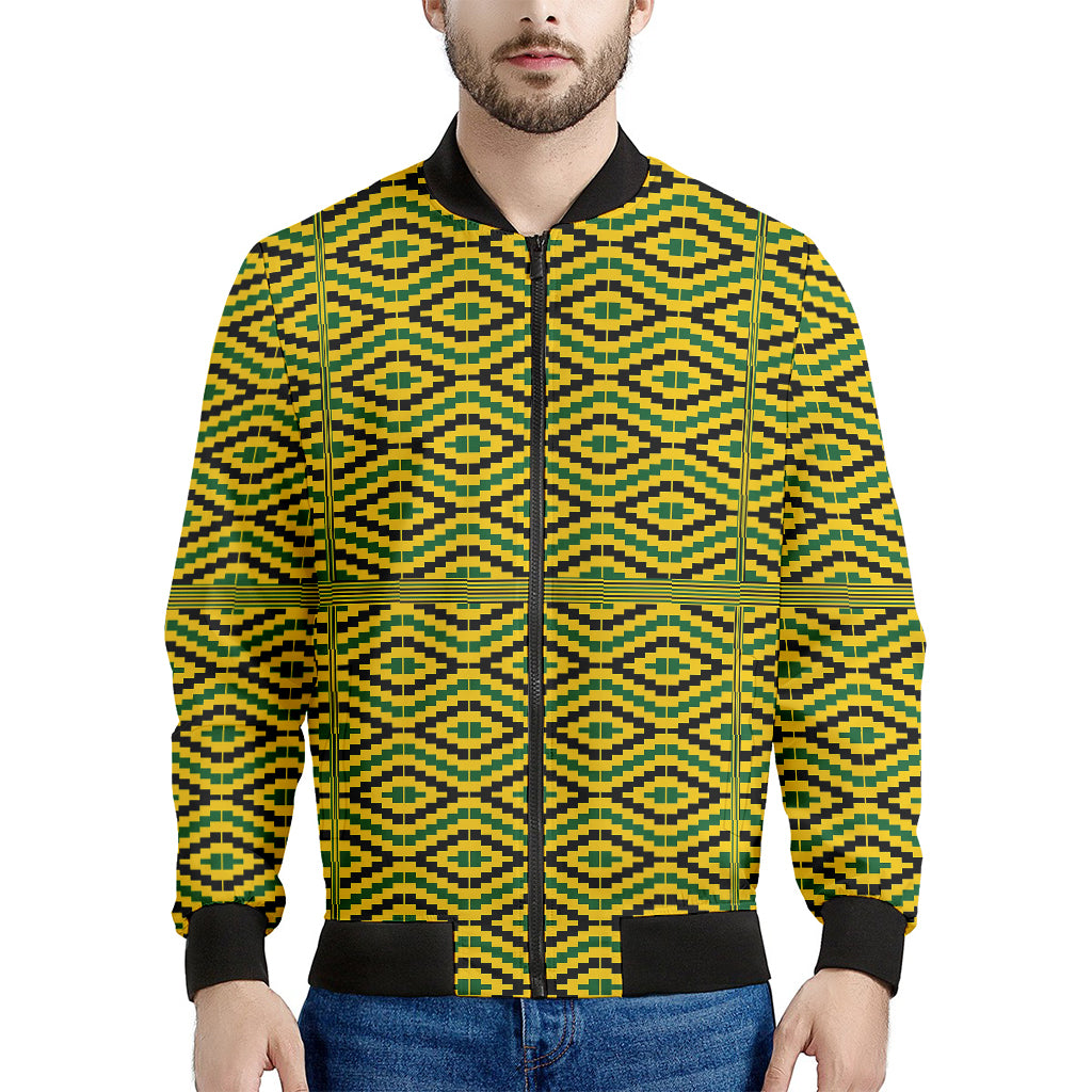Kente African Pattern Print Men's Bomber Jacket