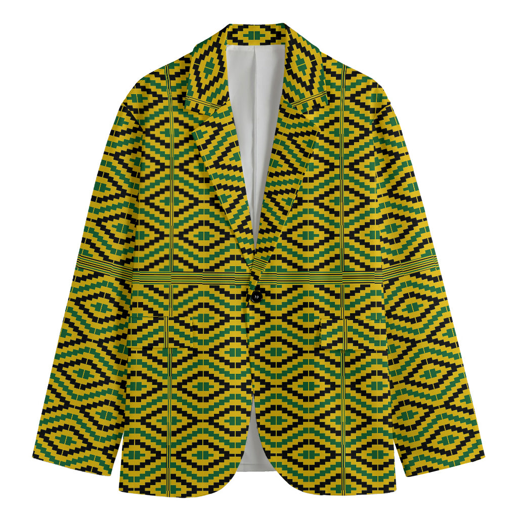 Kente African Pattern Print Men's Cotton Blazer