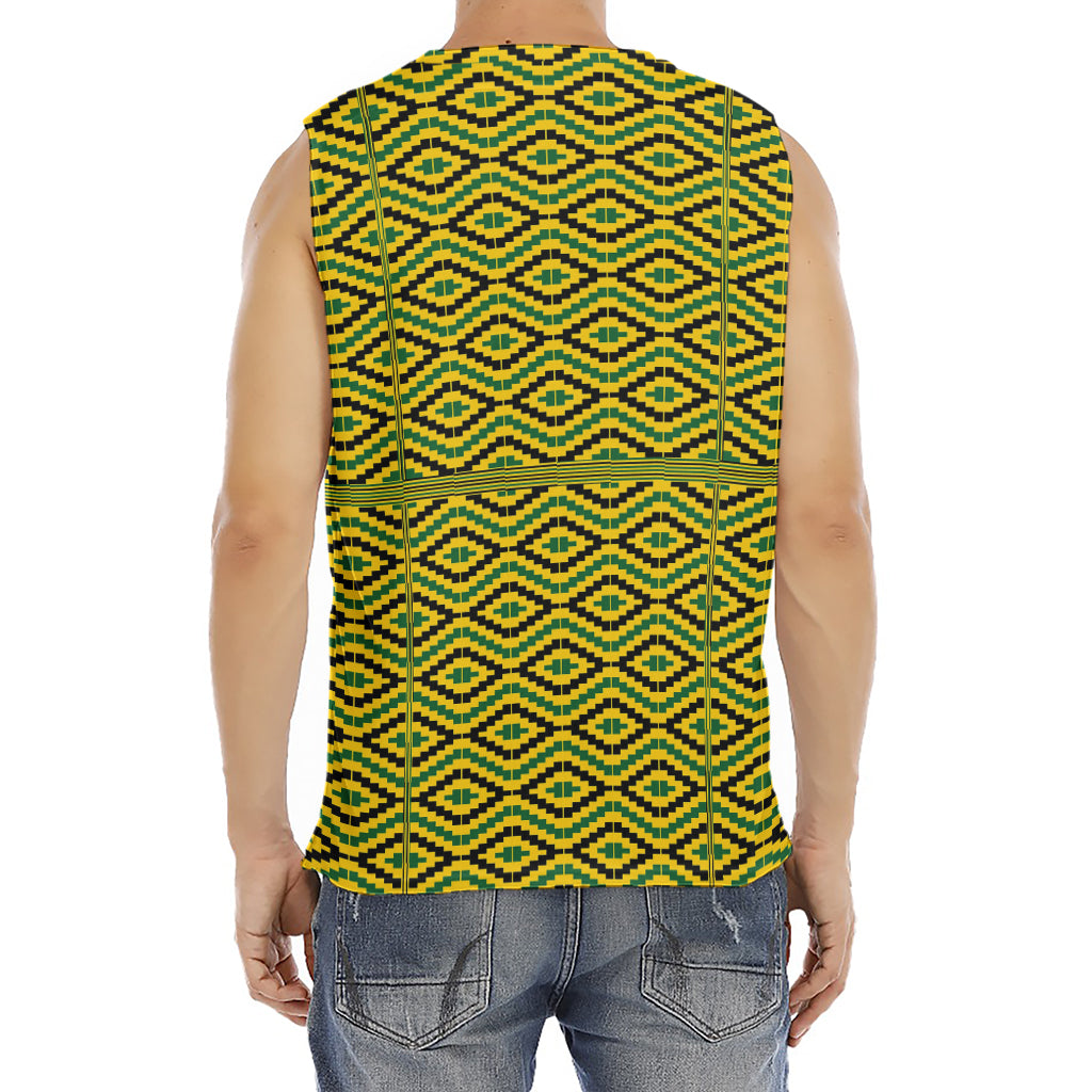 Kente African Pattern Print Men's Fitness Tank Top