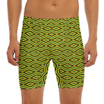 Kente African Pattern Print Men's Long Boxer Briefs