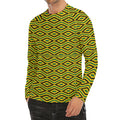 Kente African Pattern Print Men's Long Sleeve Rash Guard