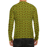 Kente African Pattern Print Men's Long Sleeve Rash Guard