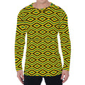Kente African Pattern Print Men's Long Sleeve T-Shirt