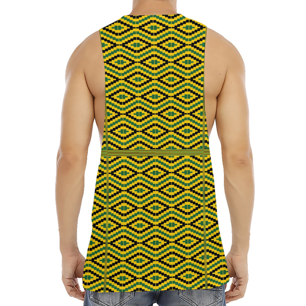 Kente African Pattern Print Men's Muscle Tank Top
