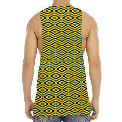 Kente African Pattern Print Men's Muscle Tank Top