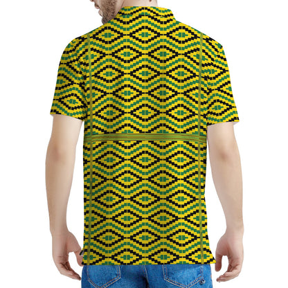 Kente African Pattern Print Men's Polo Shirt