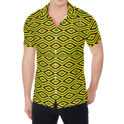 Kente African Pattern Print Men's Shirt