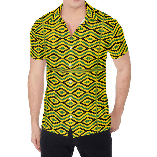 Kente African Pattern Print Men's Shirt