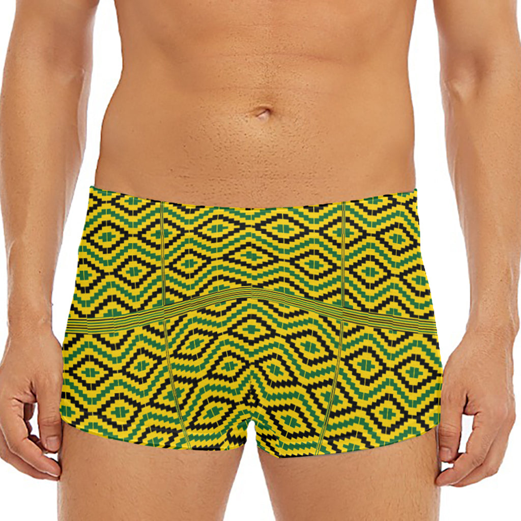 Kente African Pattern Print Men's Short Boxer Briefs
