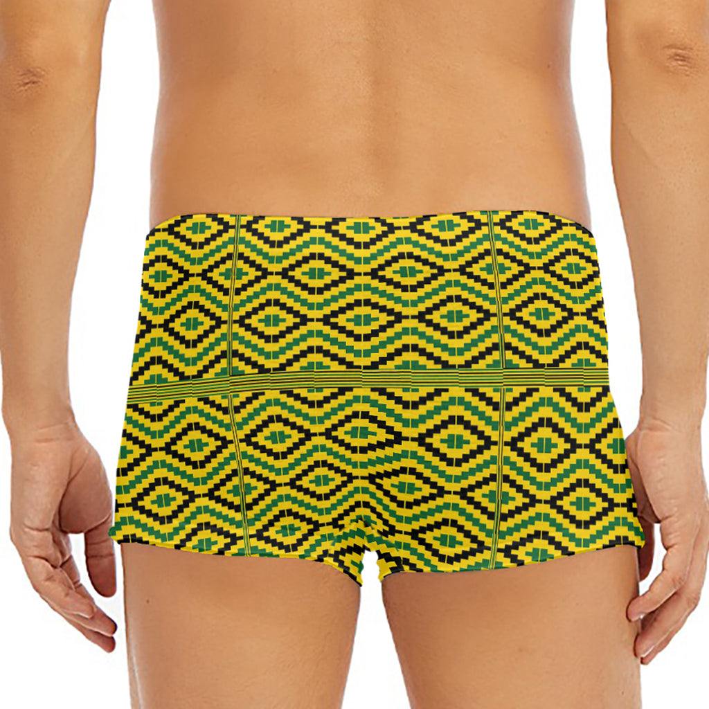 Kente African Pattern Print Men's Short Boxer Briefs