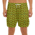 Kente African Pattern Print Men's Split Running Shorts