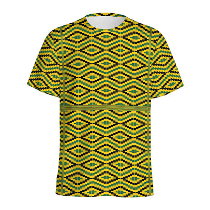 Kente African Pattern Print Men's Sports T-Shirt