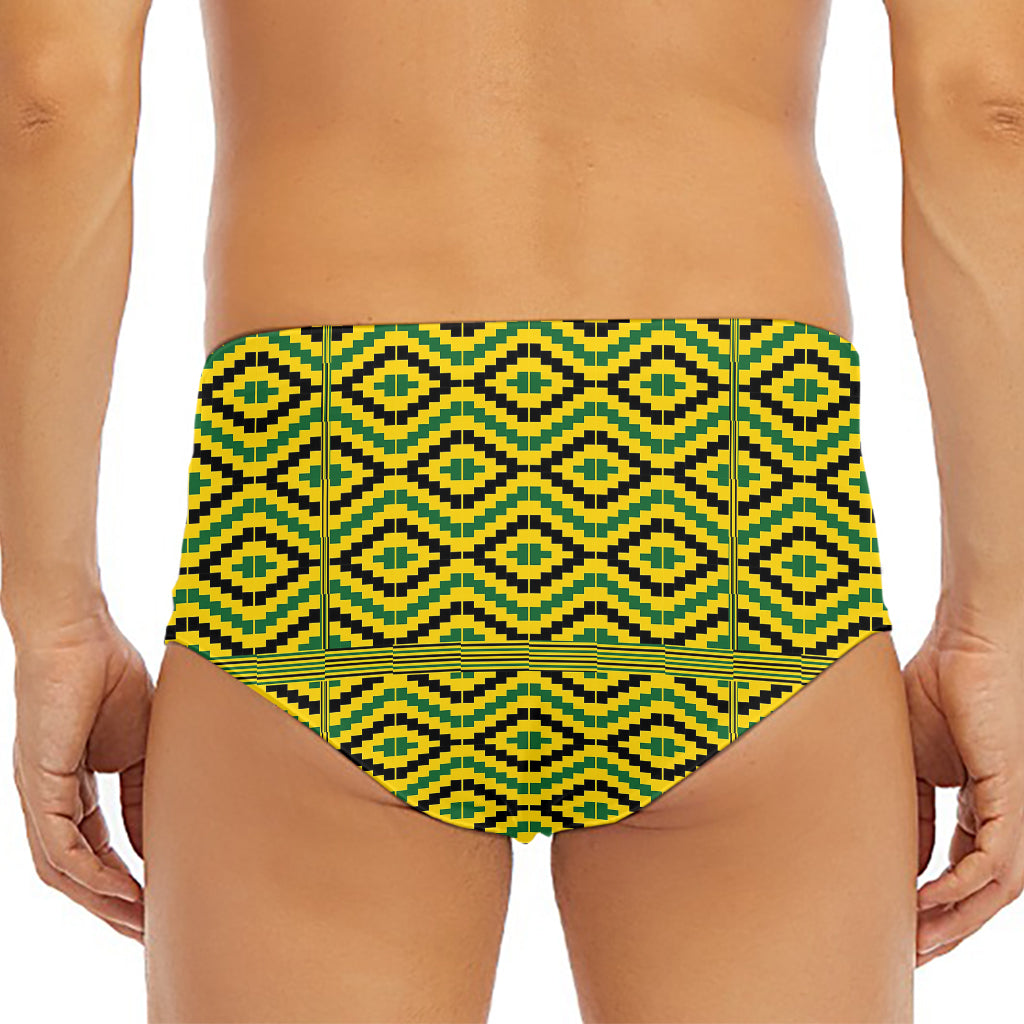 Kente African Pattern Print Men's Triangle Swim Briefs