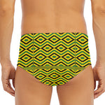 Kente African Pattern Print Men's Triangle Swim Briefs