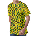 Kente African Pattern Print Men's Velvet T-Shirt