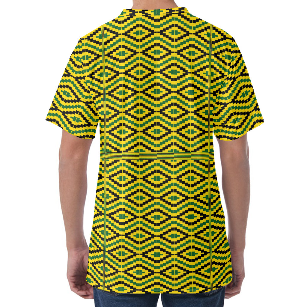 Kente African Pattern Print Men's Velvet T-Shirt