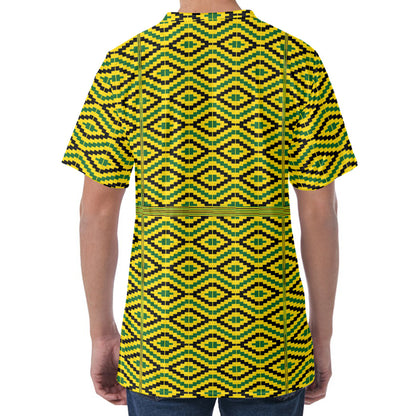 Kente African Pattern Print Men's Velvet T-Shirt