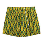 Kente African Pattern Print Mesh Shorts