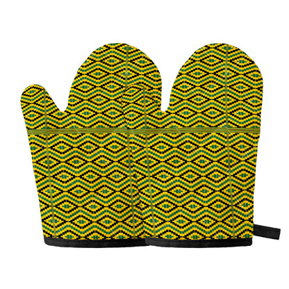 Kente African Pattern Print Oven Mitts