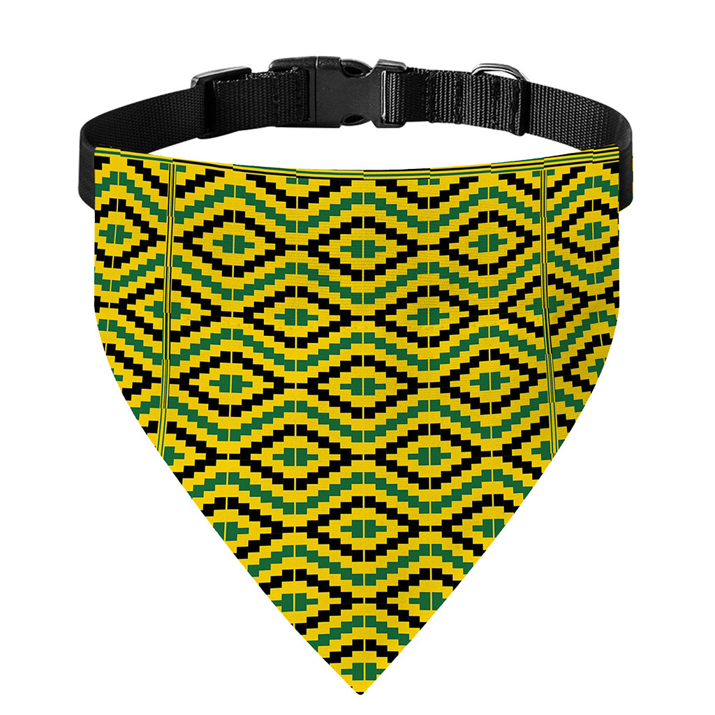 Kente African Pattern Print Over The Collar Dog Bandana