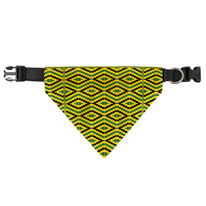 Kente African Pattern Print Over The Collar Dog Bandana
