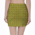 Kente African Pattern Print Pencil Mini Skirt