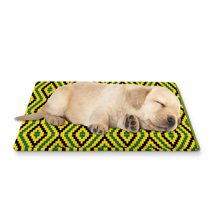 Kente African Pattern Print Pet Cooling Mat Cover